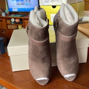 Marc Fisher Suede Peep Toe Ankle Boots